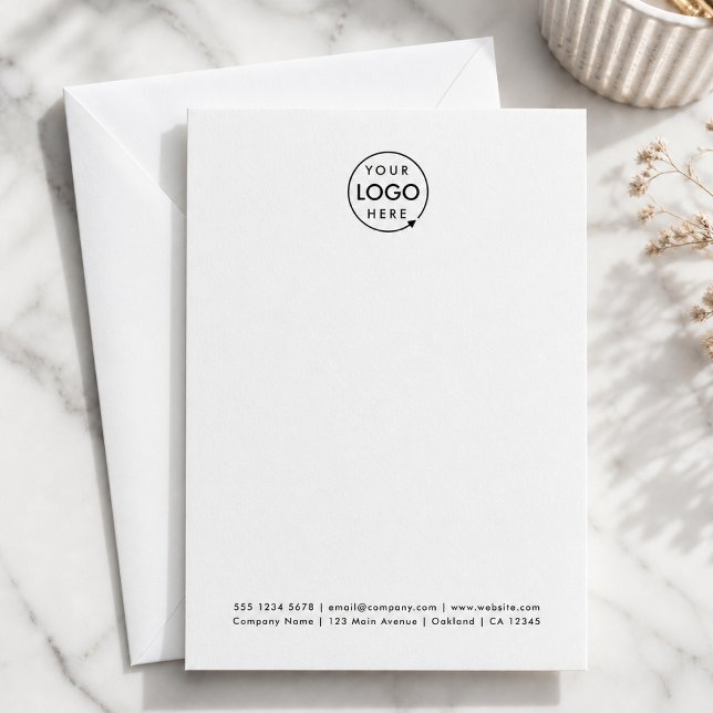 Carte de correspondance professionnelle | Logo ver (Modern minimal vertical logo business note card by Guava - clean, simple, and professional)