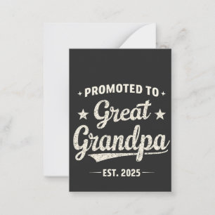 Carte De Correspondance Promoté pour le cadeau de famille Great Grand-père