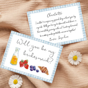 Carte De Correspondance Proposition En vichy Brunch Bridesmaid personnalis