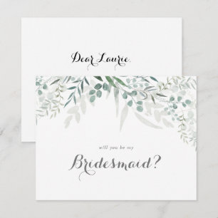 Carte De Correspondance Proposition minimaliste d'Eucalyptus Bridesmaid