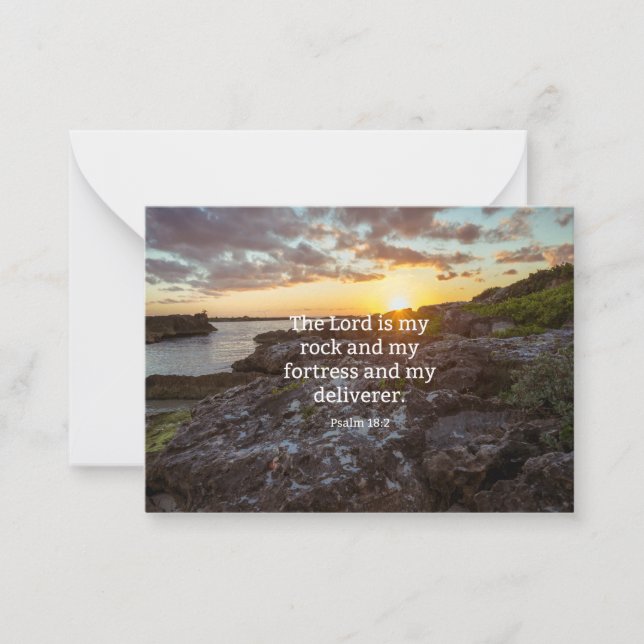 Carte De Correspondance Psaume 18:2, verset Écriture (Devant)