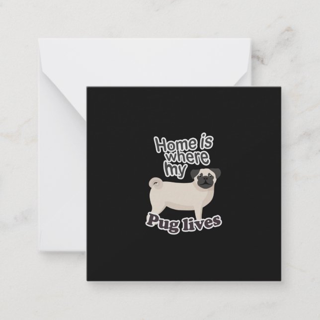 Carte De Correspondance Pug home (Devant)