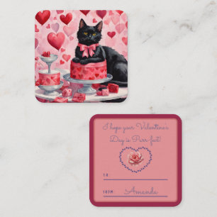Carte De Correspondance Purr-fect chat noir Classe Valentine