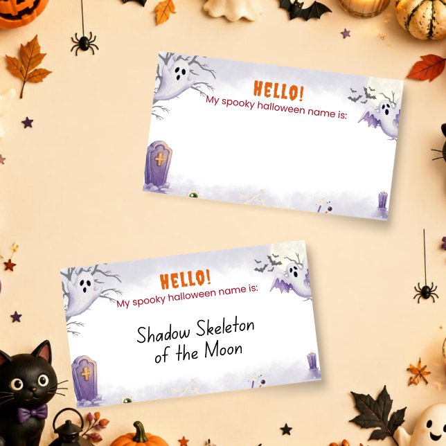 Carte De Correspondance Quel est votre nom effrayant d'Halloween ? Jeu de  (Créateur téléchargé)