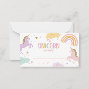 Carte De Correspondance Quel Est Votre Nom Unicorne Jeu Magique Anniversai
