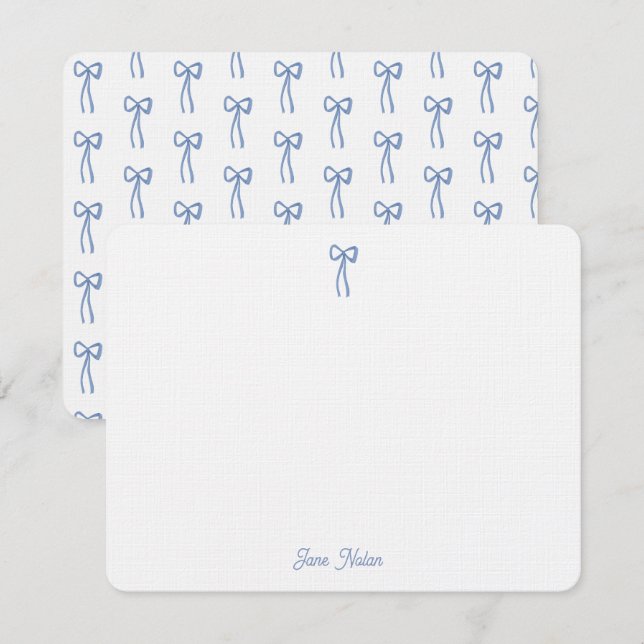 Carte De Correspondance Quelque chose de bleu Coquette Bow nuptiale person (Devant / Derrière)