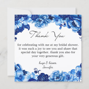Carte De Correspondance quelque chose de bleu, remerciement floral pour un