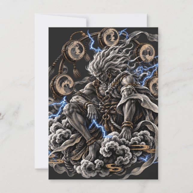Carte De Correspondance Raijin Bleu (Devant)