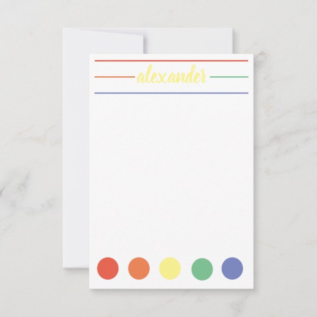 Carte De Correspondance Rainbow name fixe personnalisée (Devant)