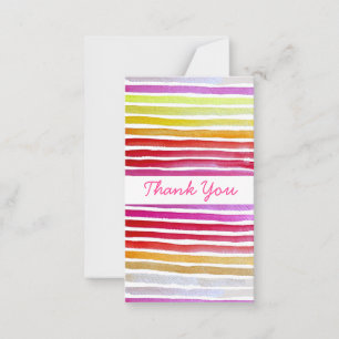 Carte De Correspondance Rainbow stripes cute watercolor
