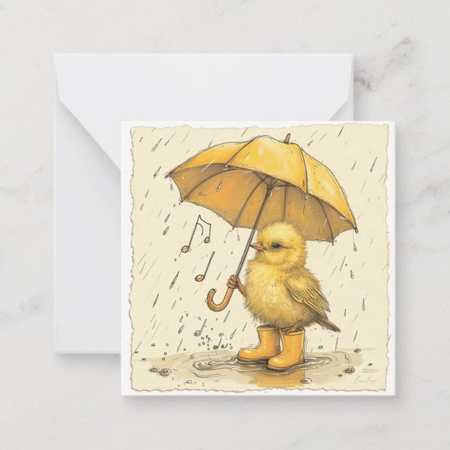 Carte De Correspondance Raindrop Rhythm : Chick Music pour votre coeur (Devant)