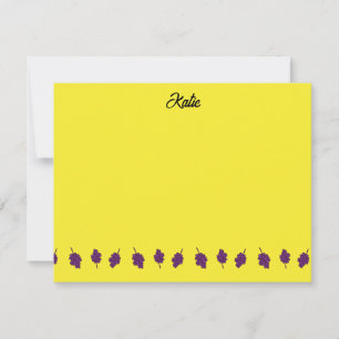 Carte De Correspondance Raisins pourpres personnalisés jaune