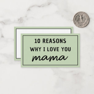 Carte De Correspondance Raisons pour lesquelles j'aime maman Maman Fête de