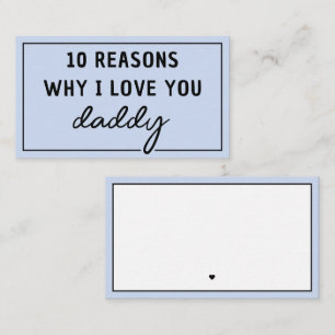 Carte De Correspondance Raisons pour lesquelles j'aime Papa Fête des Pères