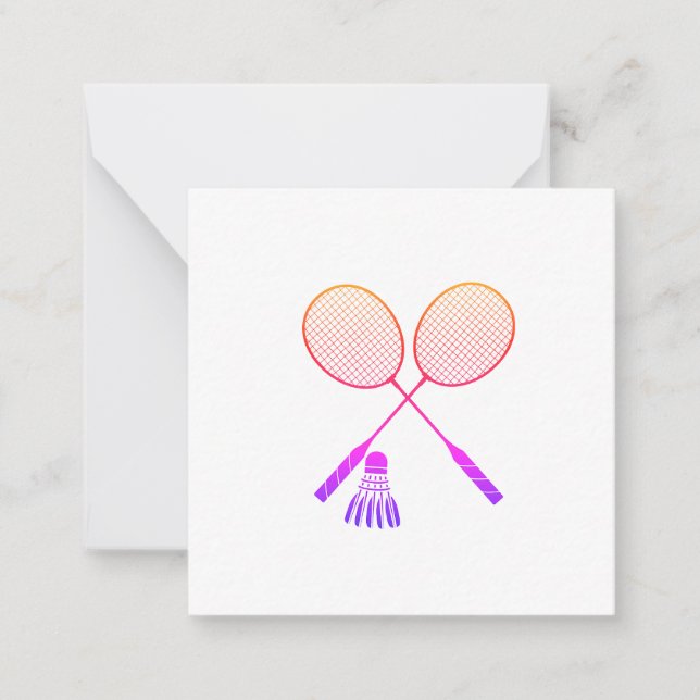 Carte De Correspondance Raquettes Badminton Shuttlecock Birdie Ombre (Devant)