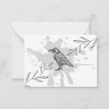 Carte de correspondance Raven Ink et Branches