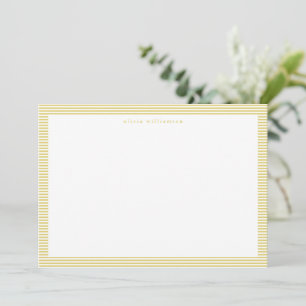 Carte De Correspondance Rayure Jaune Prépa Classique Nom Personnalisé