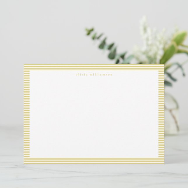 Carte De Correspondance Rayure Jaune Prépa Classique Nom Personnalisé (Debout devant)