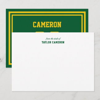 Carte De Correspondance Rayures de numéro personnalisées Couleurs d'équipe