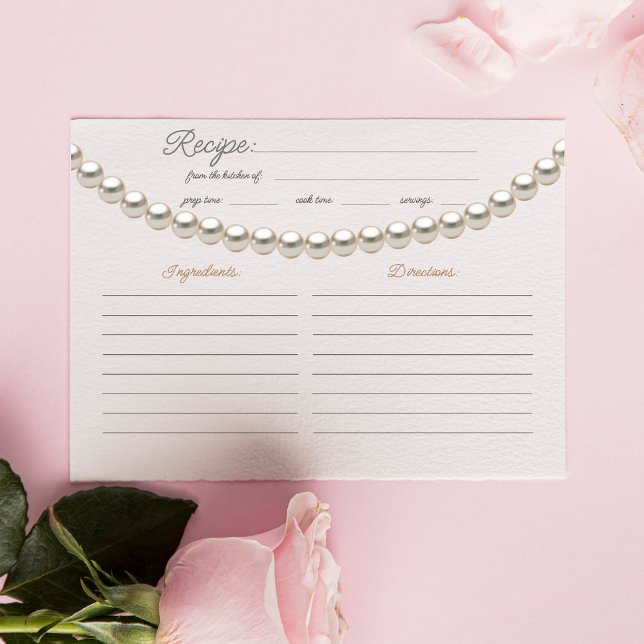 Carte De Correspondance Recette Elegant Pearl Fête des mariées (Créateur téléchargé)