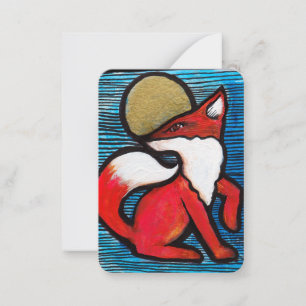 Carte De Correspondance Red Fox Pleine lune Loyal Renards Loyal LuneEnfant
