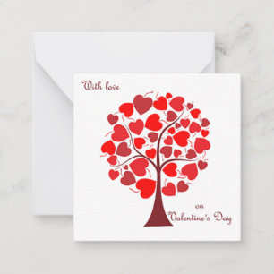 Carte De Correspondance Red Hearts Tree Saint Valentin