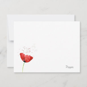 Carte De Correspondance Red Poppy