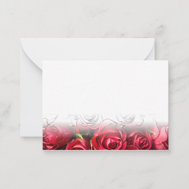 Carte De Correspondance Red Roses Blank Valentines Stationery (Devant)