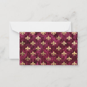 Carte De Correspondance Red Velvet Fleur de Lis Mardi gras d'Orleans