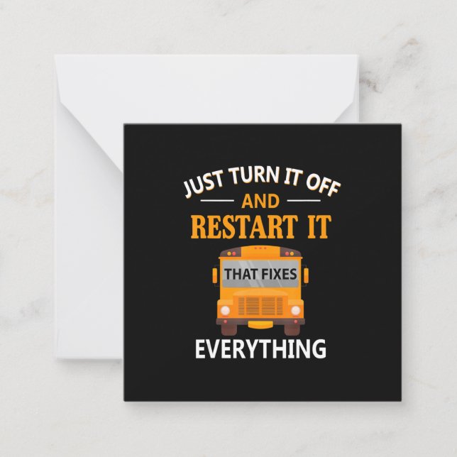 Carte De Correspondance Redémarrez-le, ça résout tout Conductrice d'autobu (Devant)