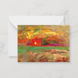 Carte De Correspondance Redon - Coucher de soleil, oeuvres colorées