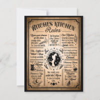 Règles de cuisine des sorcières Halloween Vintage
