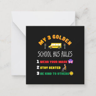 Carte De Correspondance Règles de l'autobus scolaire pour les élèves Autob