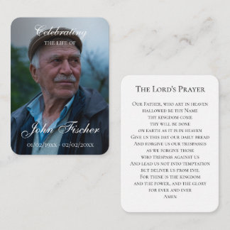 Carte De Correspondance Religious funeral prayer with photo sympathy card