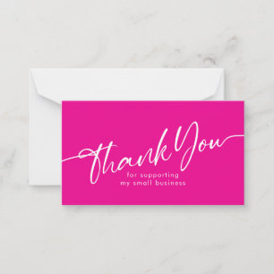 Carte De Correspondance Remerciement aux entreprises de petite taille rose