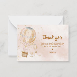 Carte De Correspondance Remerciement Baby Shower Montgolfière