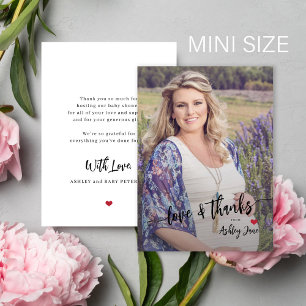 Carte De Correspondance Remerciement de baby shower photo de budget modern