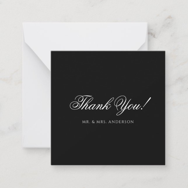 Carte De Correspondance Remerciement de mariage à l'écriture calligraphiqu (Devant)