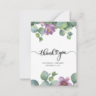 Carte De Correspondance Remerciement de mariage écrit à la main avec Eucal