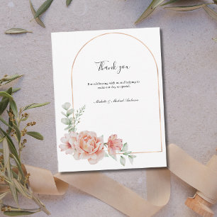 Carte De Correspondance Remerciement de mariage formel classique Fleur de