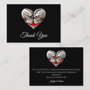 Carte De Correspondance Remerciement de mariage gothique Halloween squelet