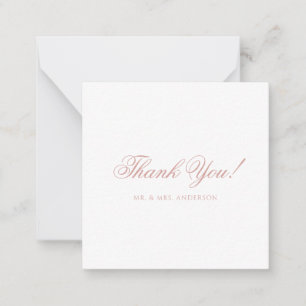 Carte De Correspondance Remerciement de mariage minimaliste rose poussiére