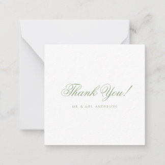 Carte De Correspondance Remerciement de mariage minimaliste vert sauge écr