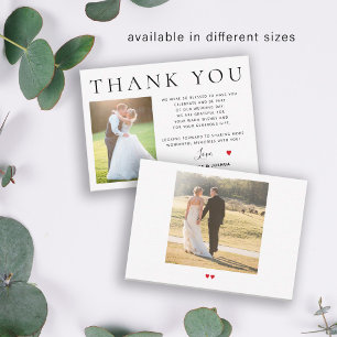 Carte De Correspondance Remerciement de mariage photo minimaliste budget p