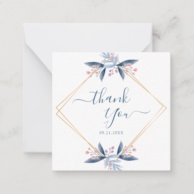 Carte De Correspondance Remerciement de mariage pour un budget verdure géo (Devant)