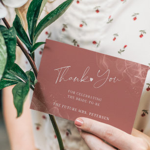 Carte De Correspondance Remerciement de mariage terracotta blush budget
