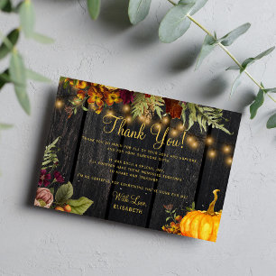Carte De Correspondance Remerciement floral automnal rustique pour anniver
