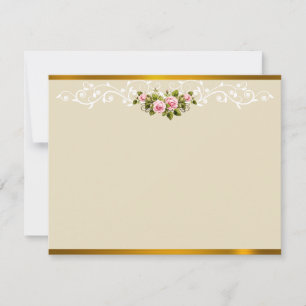 Carte De Correspondance Remerciement floral aux vignes tourbillonnantes ro