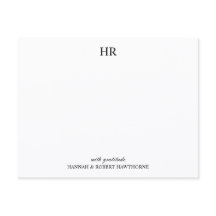 Remerciement personnalisé élégant minimaliste mono