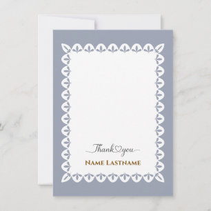 Carte De Correspondance Remerciement Personnalisé Fleur-de-Lis Bleue Éléga